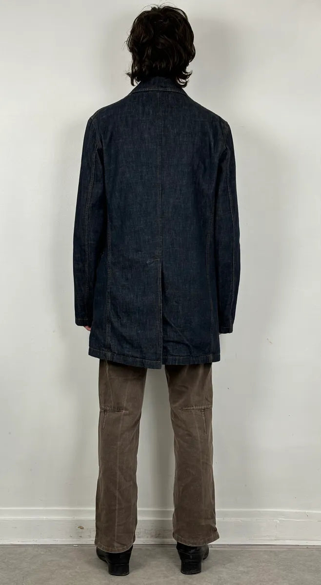 2000s Miu Miu Blue Navy Denim Buttoned Jacket jQGIGJR 2