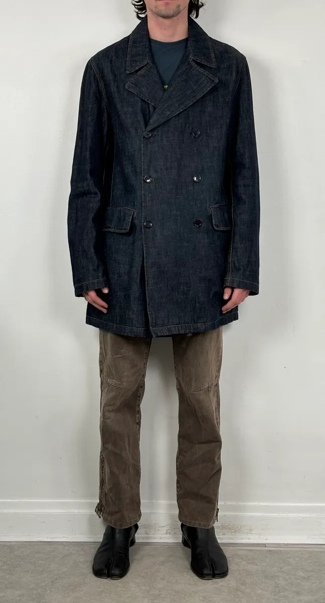 2000s Miu Miu Blue Navy Denim Buttoned Jacket jQGIGJR 1