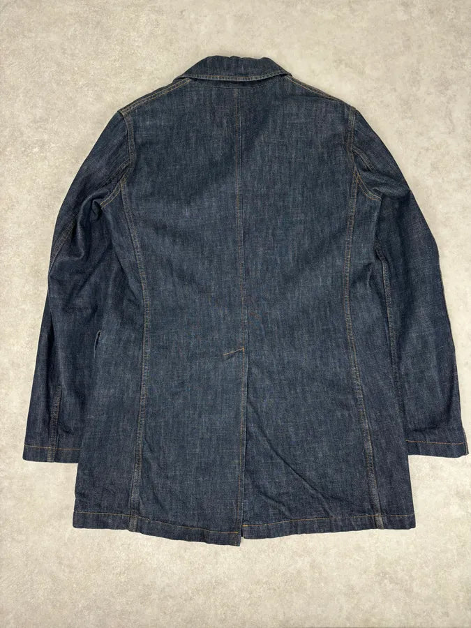 2000s Miu Miu Blue Navy Denim Buttoned Jacket jQGIGJR 4