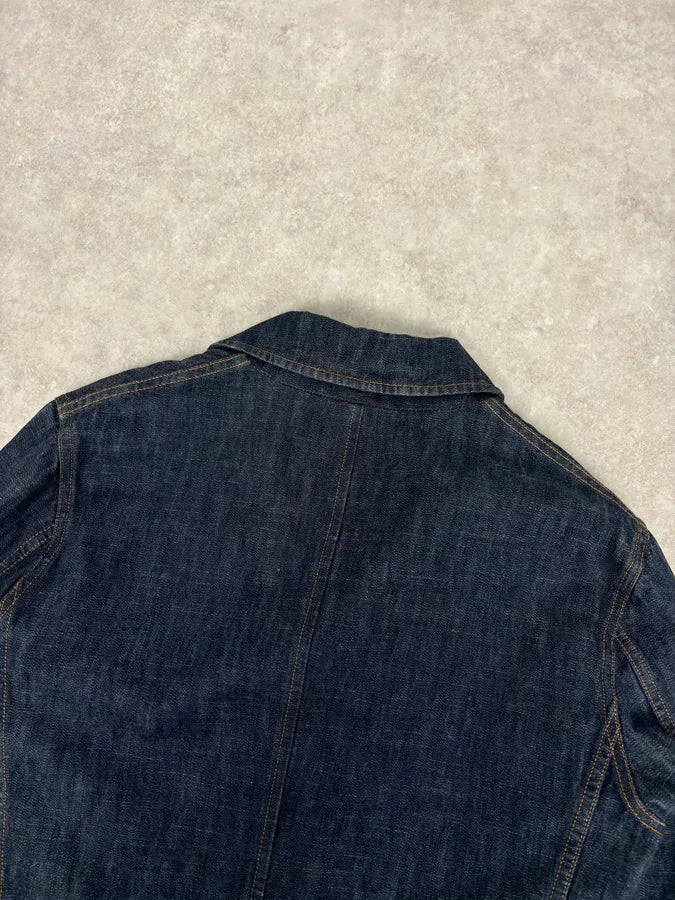 2000s Miu Miu Blue Navy Denim Buttoned Jacket jQGIGJR 5