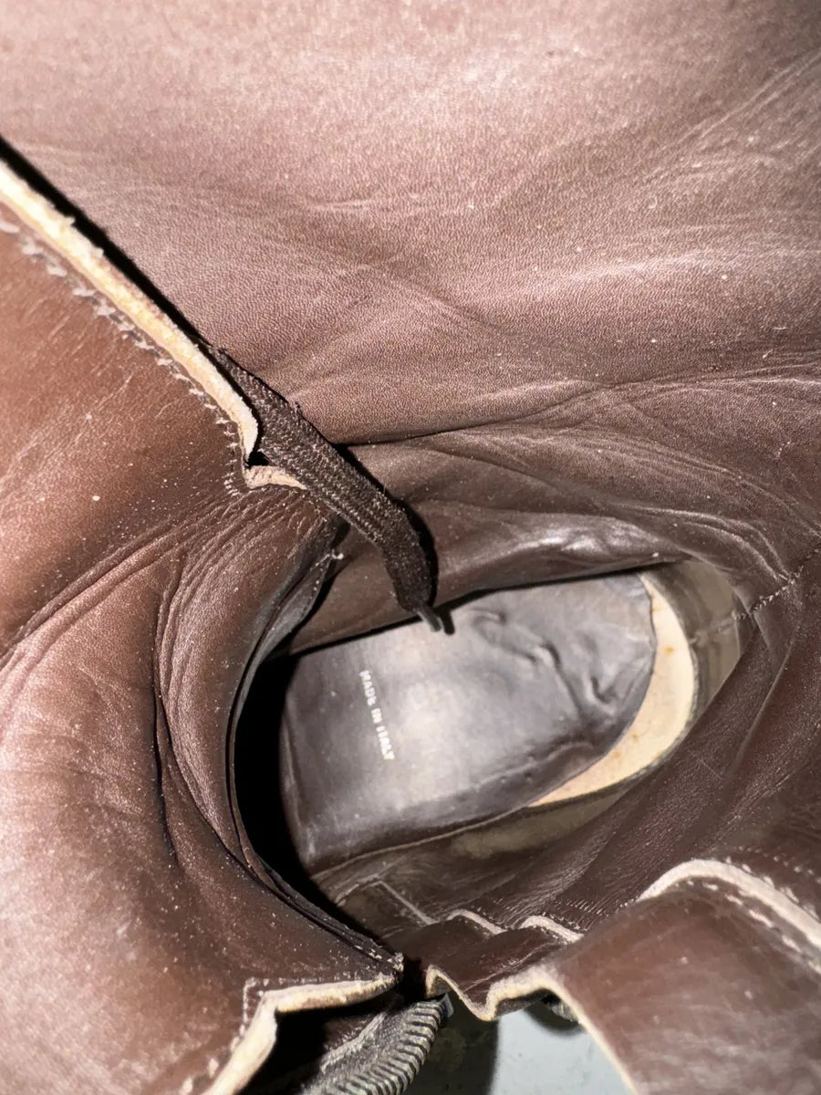 2000s Miu Miu Brown Combat Ankle Leather Boots (41eu/us8) bZKmoPP 6