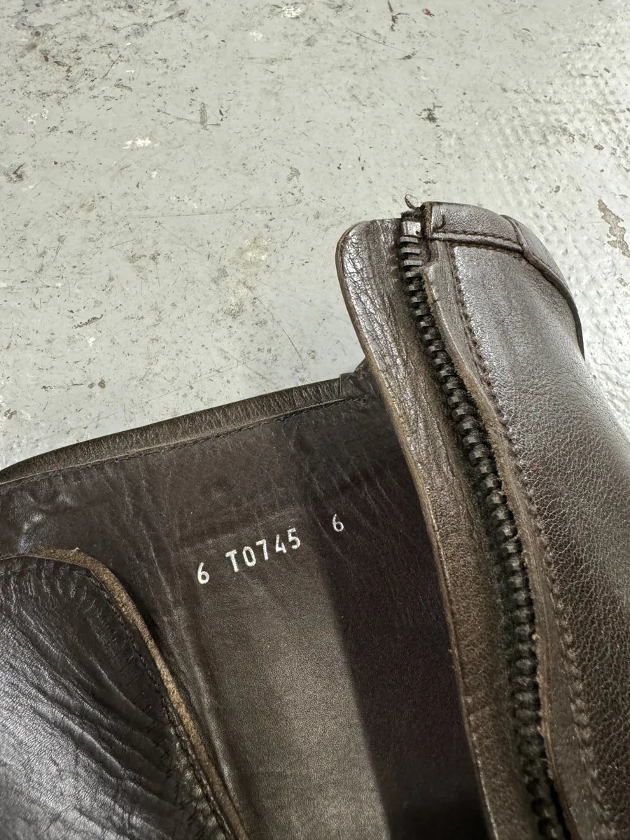 2000s Miu Miu Brown Combat Ankle Leather Boots (41eu/us8) bZKmoPP 7