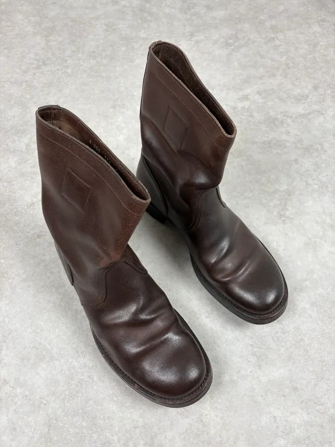 2000s Miu Miu Brown Leather Ankle Boots SxCZyZN 3