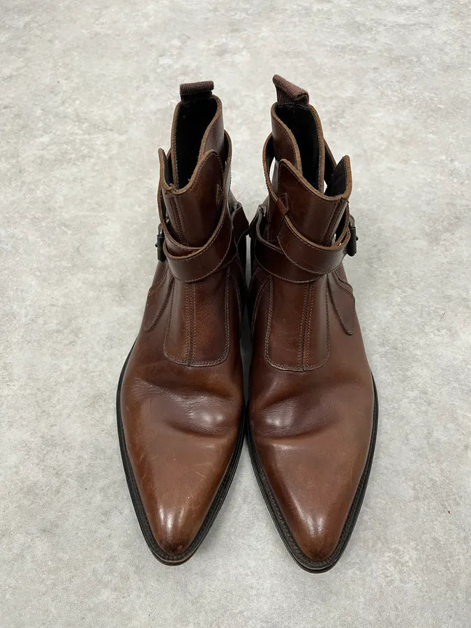 2000s Miu Miu Brown Leather Ankle Boots eYbEaLL 4