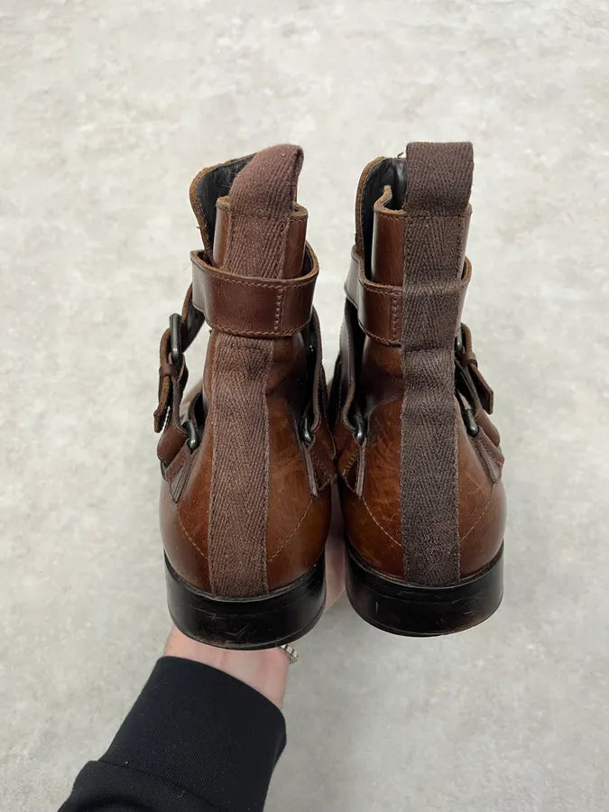 2000s Miu Miu Brown Leather Ankle Boots eYbEaLL 5