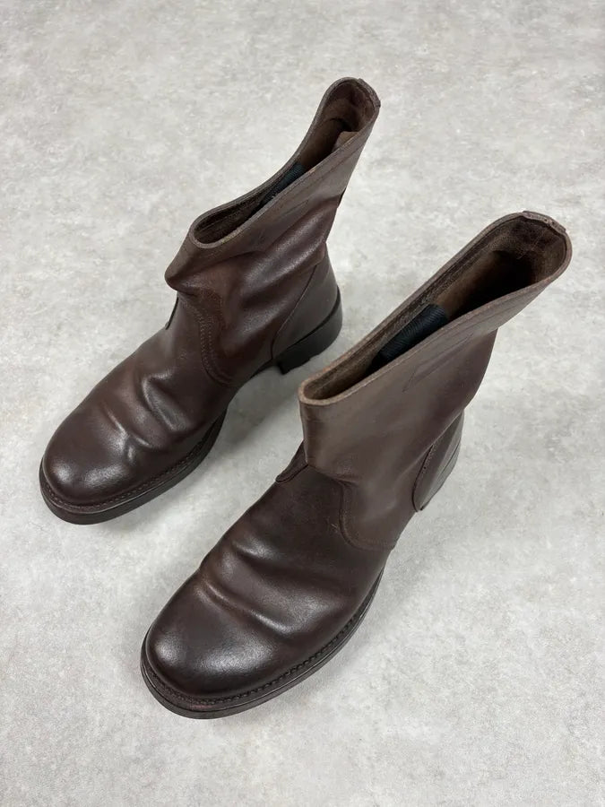 2000s Miu Miu Brown Leather Ankle Boots SxCZyZN 2