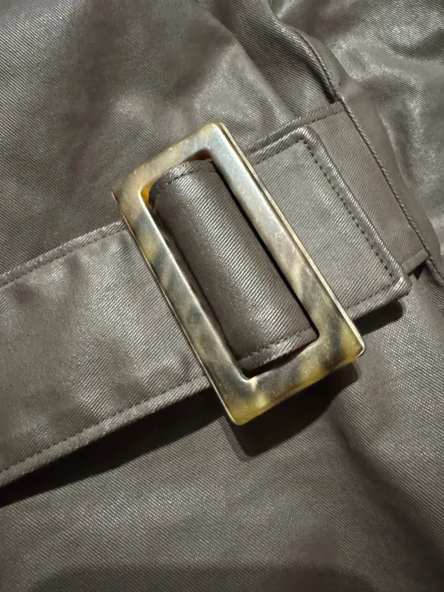 2000s Miu Miu Brown Trench Coat rJXZLIs 8