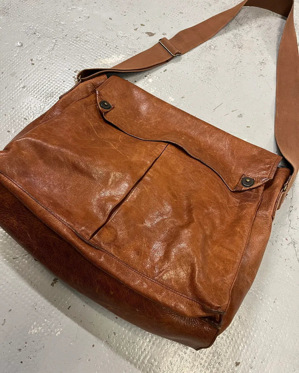 2000s Miu Miu Cognac Brown Leather Messenger Bag fTMYFPI 3