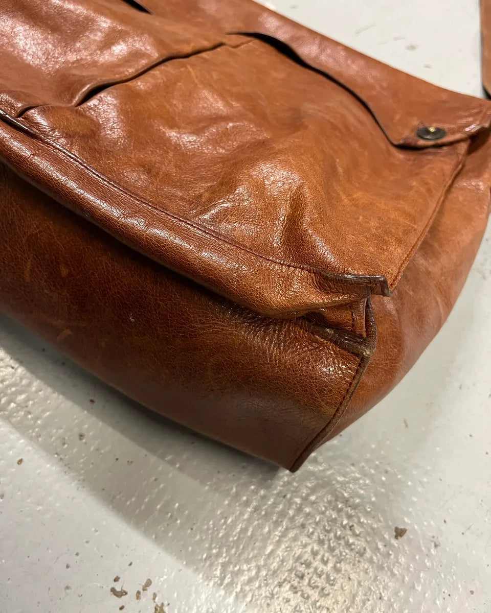 2000s Miu Miu Cognac Brown Leather Messenger Bag fTMYFPI 6