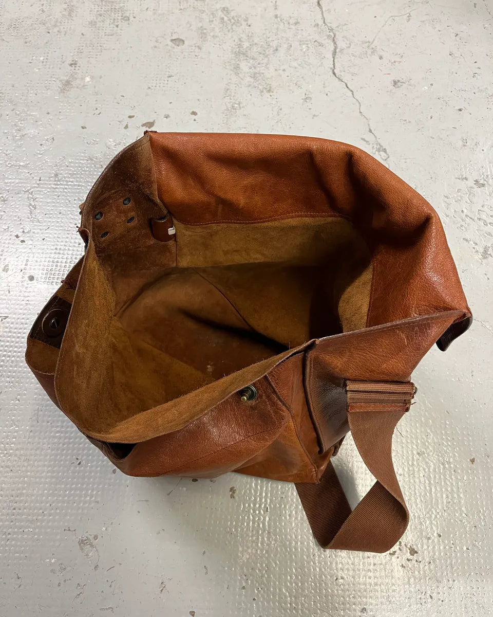 2000s Miu Miu Cognac Brown Leather Messenger Bag fTMYFPI 8
