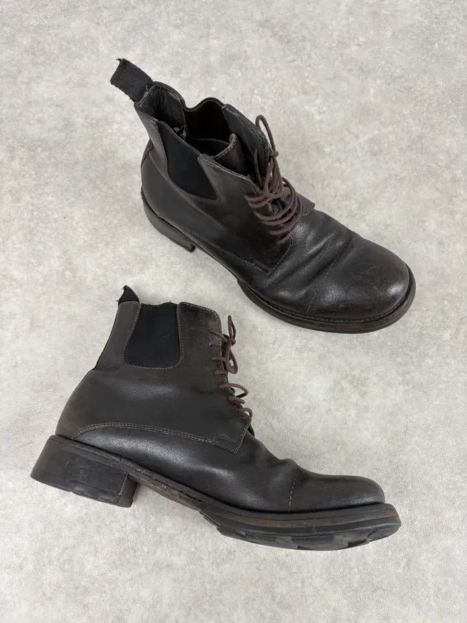 2000s Miu Miu Dark Brown Premium Leather Boots tSJNxQR 4