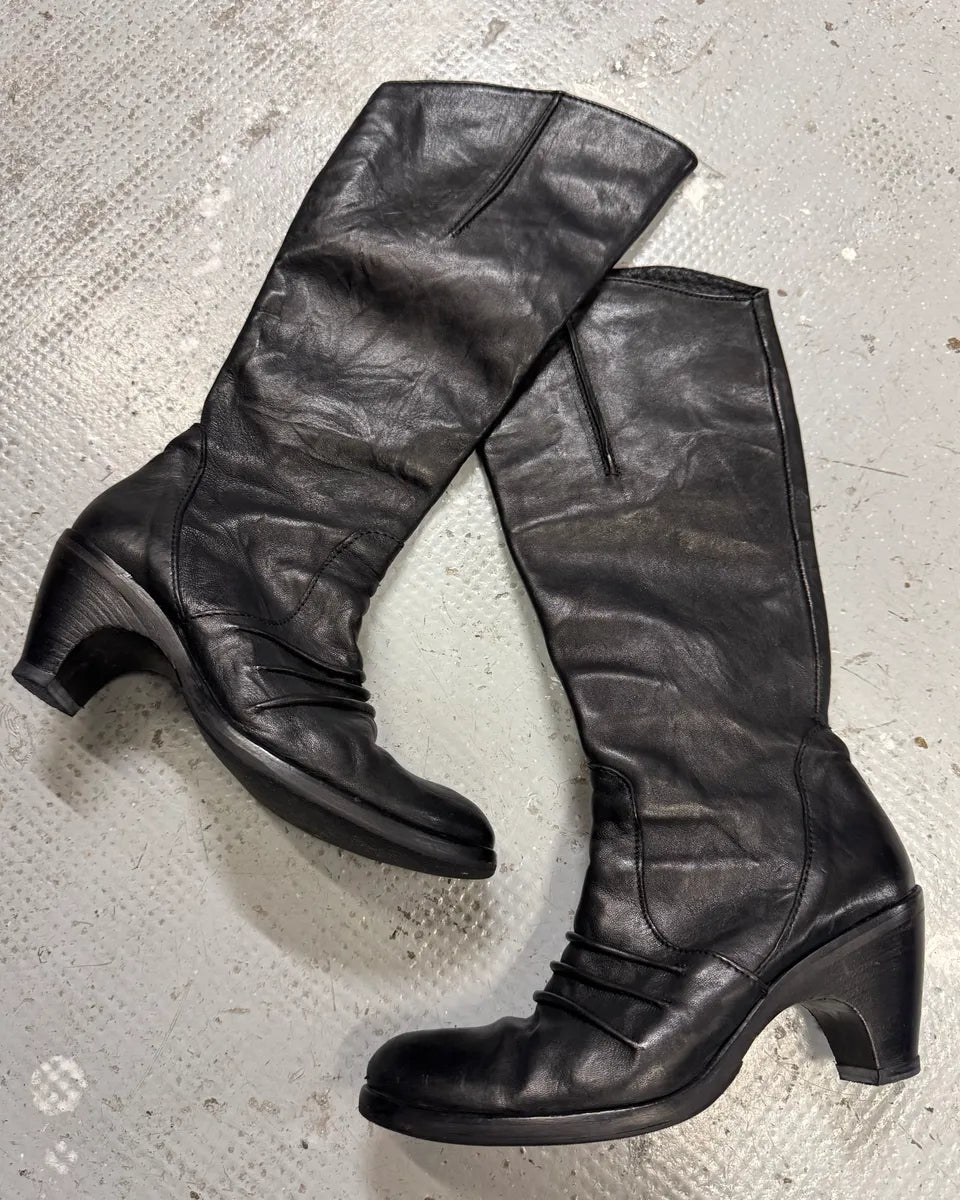2000s Miu Miu Futuristic Black Leather Boots (38eu/us5.5) fCorNYS 0