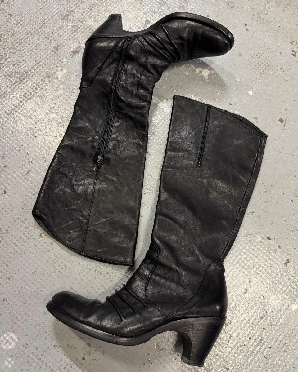 2000s Miu Miu Futuristic Black Leather Boots (38eu/us5.5) fCorNYS 1