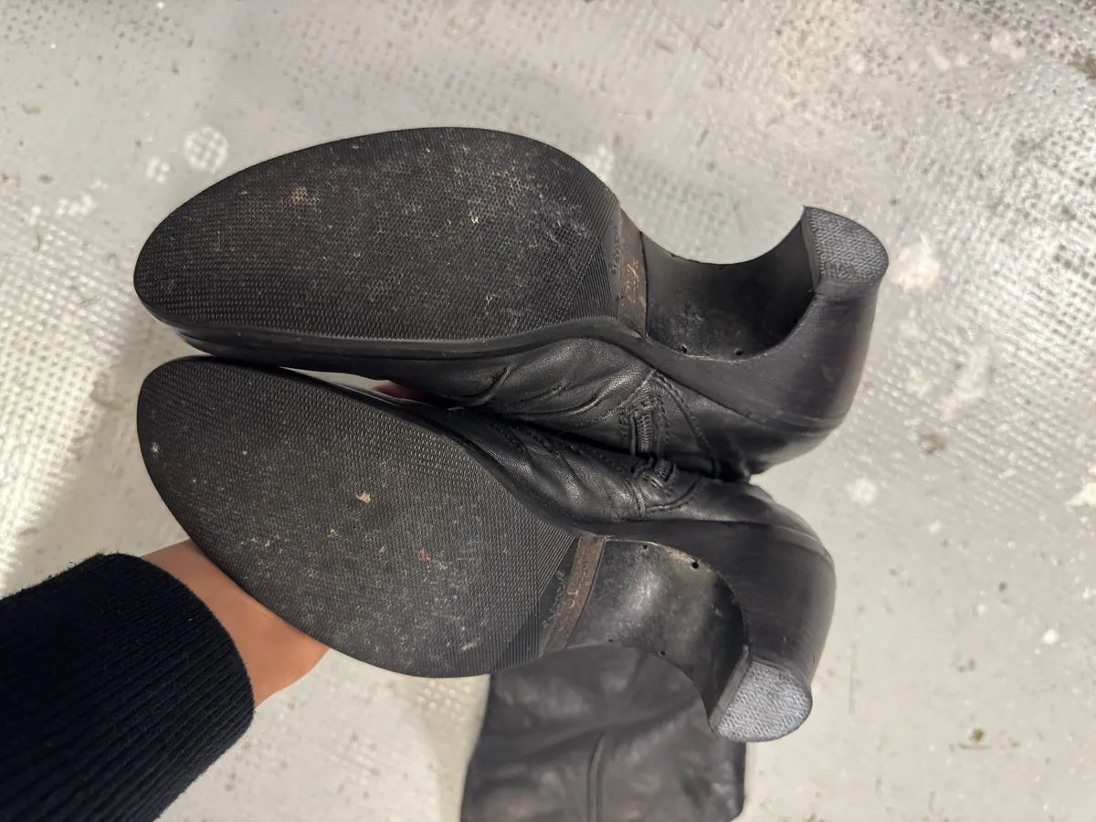 2000s Miu Miu Futuristic Black Leather Boots (38eu/us5.5) fCorNYS 5