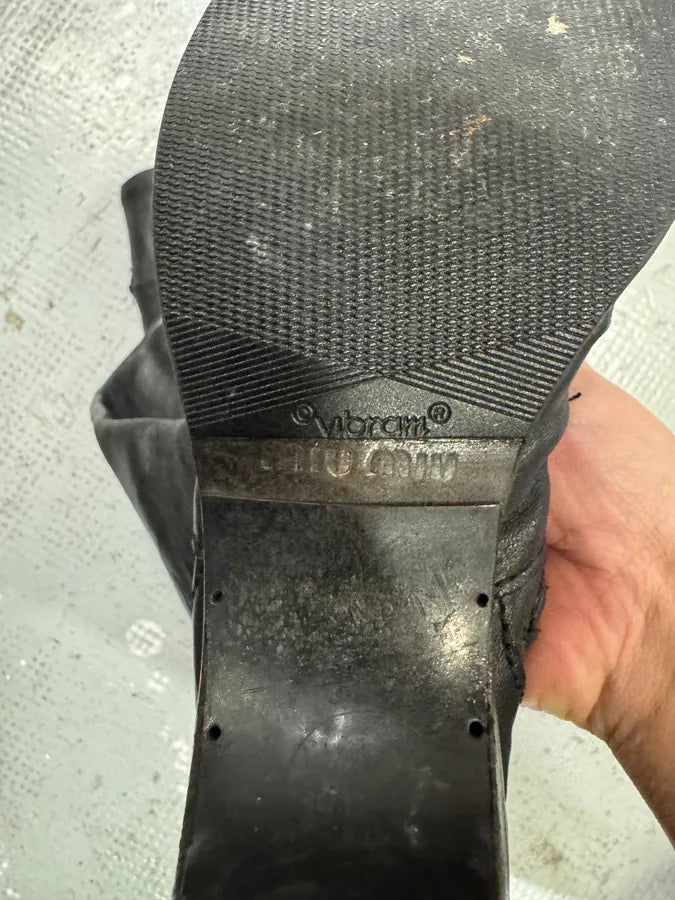 2000s Miu Miu Futuristic Black Leather Boots (38eu/us5.5) fCorNYS 6