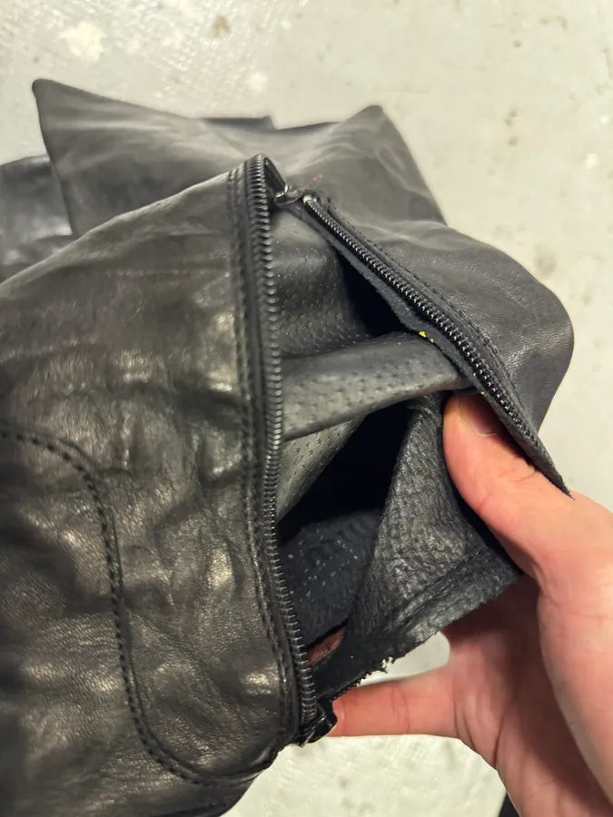 2000s Miu Miu Futuristic Black Leather Boots (38eu/us5.5) fCorNYS 8