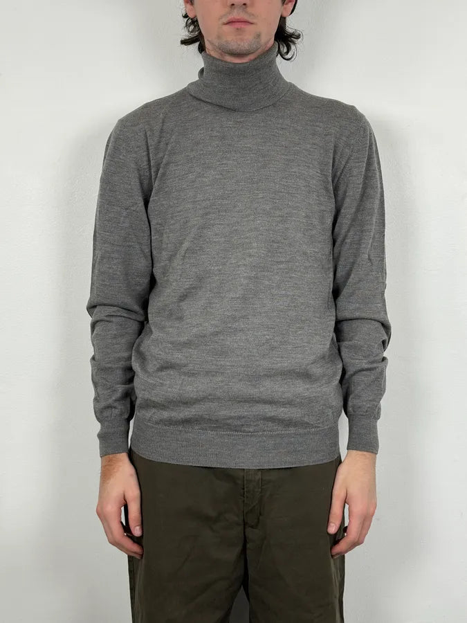 2000s Miu Miu Grey Classy Wool Minimalist Turtleneck Sweater hVYAVao 1
