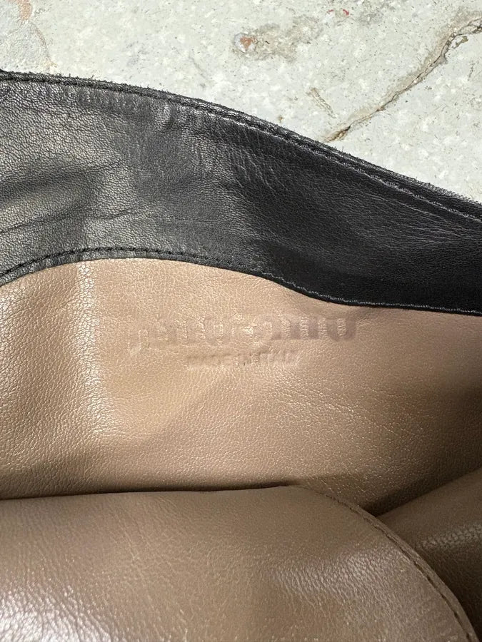 2000s Miu Miu Laces Black Leather Boots (38eu/us5.5) WYMwCXs 6