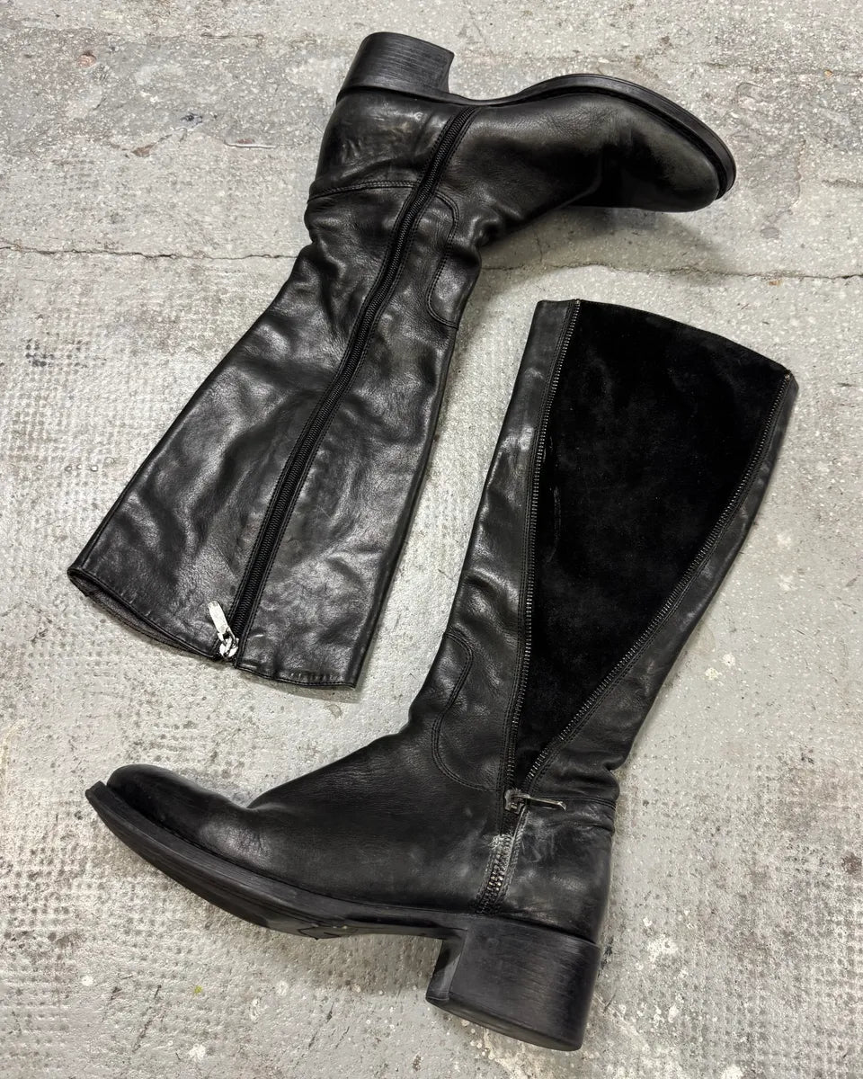 2000s Miu Miu Leather Obscure Ankle Minimalist Boots GPGAKvw 0