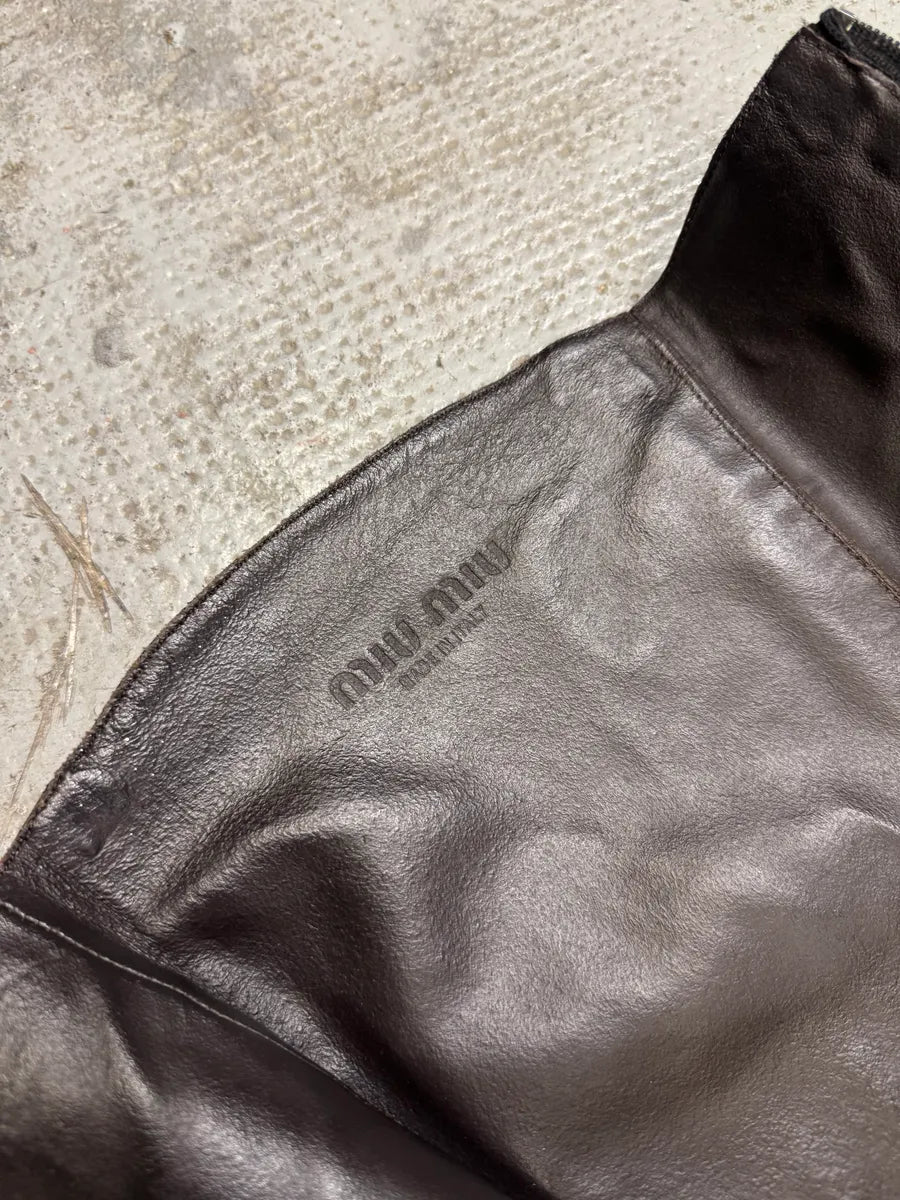 2000s Miu Miu Leather Obscure Ankle Minimalist Boots (40eu/us7) GPGAKvw 11