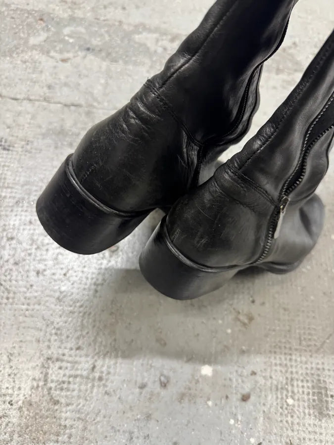 2000s Miu Miu Leather Obscure Ankle Minimalist Boots GPGAKvw 8