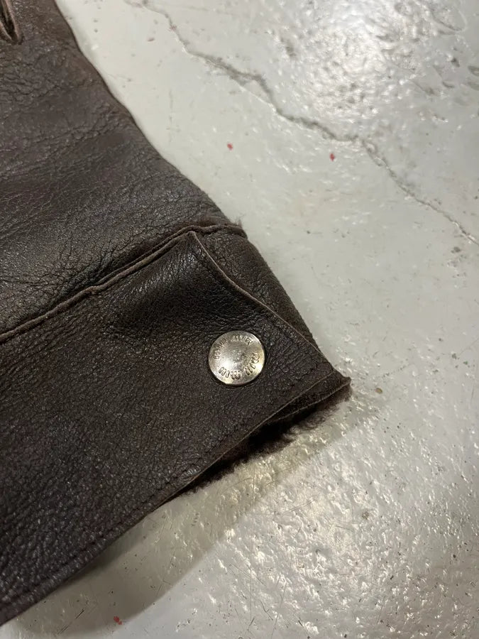 2000s Miu Miu Shearling Brown Leather Gloves lhaMLwW 5