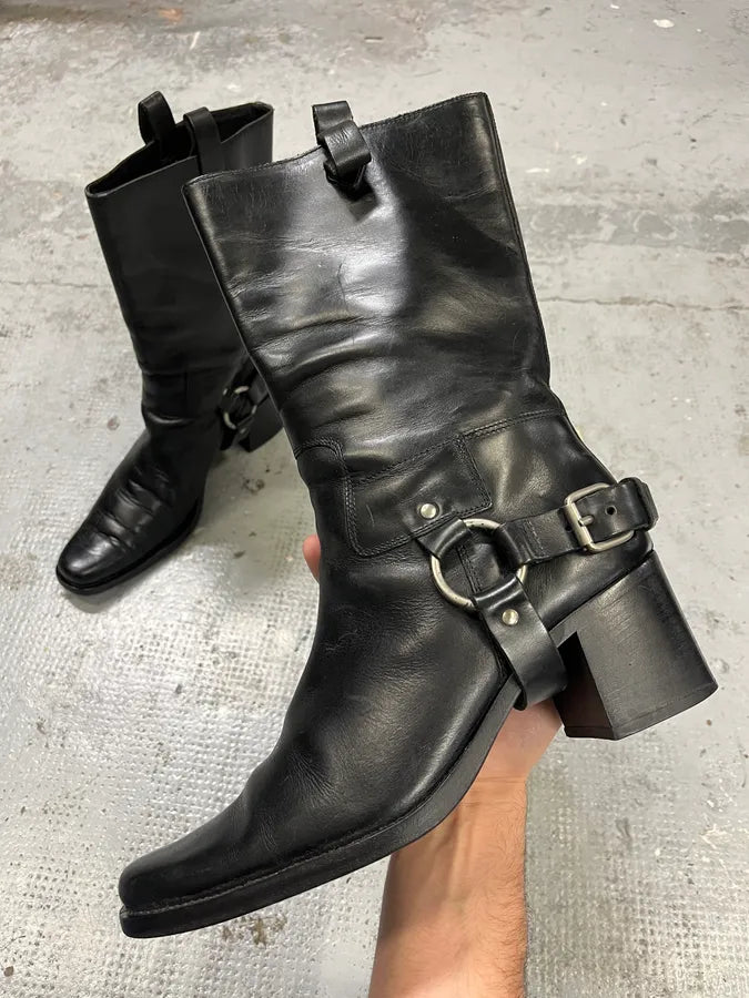 2000s MiuMiu Black Heel Ankle Boots eCxzXXN 0