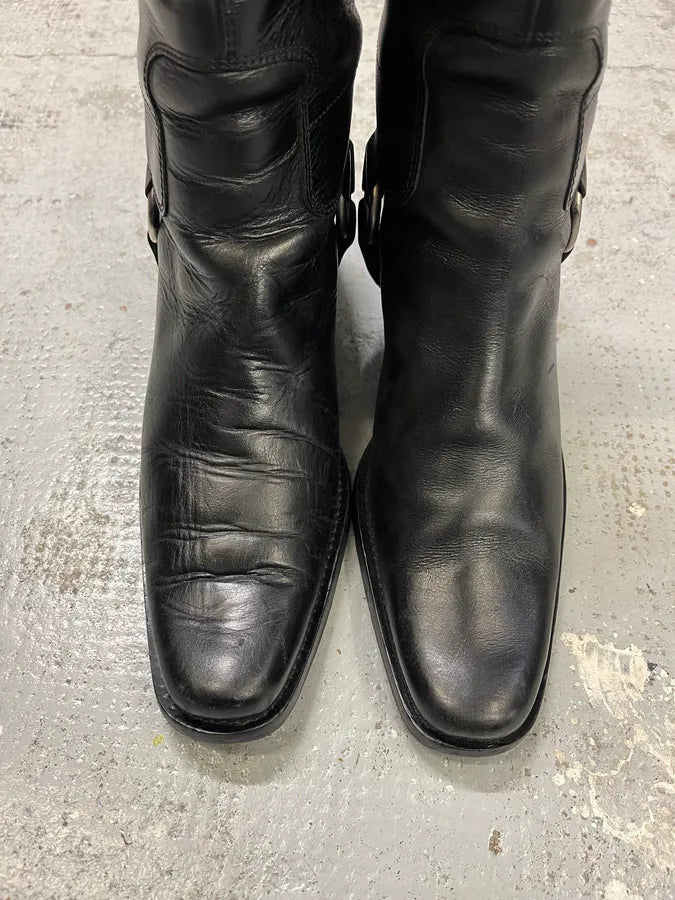 2000s MiuMiu Black Heel Ankle Boots eCxzXXN 4