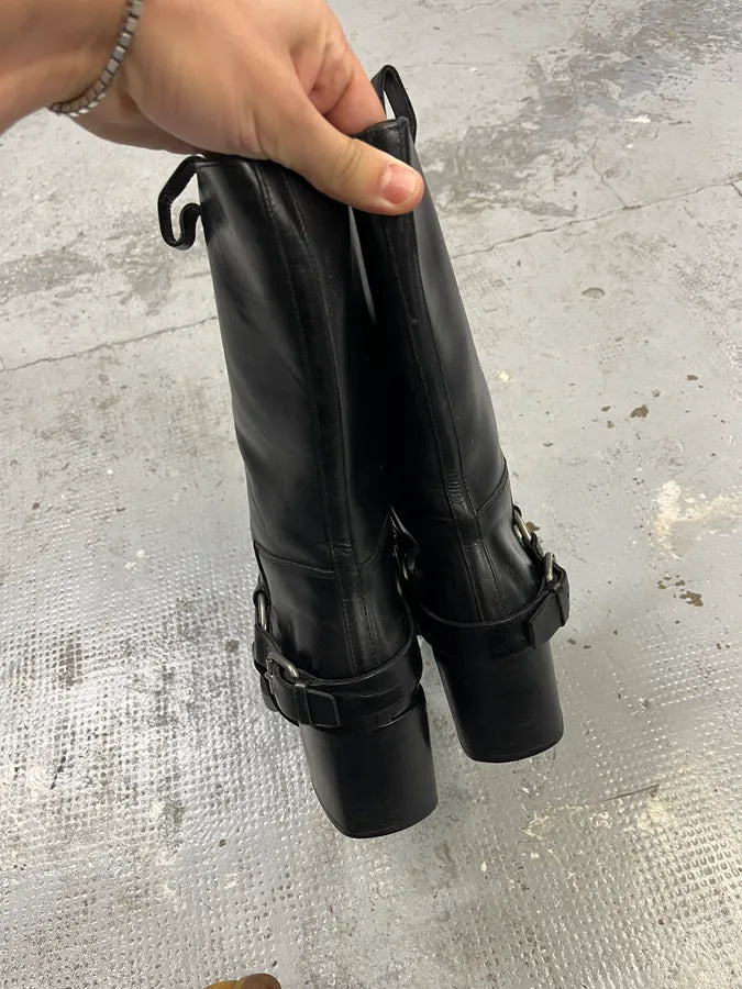 2000s MiuMiu Black Heel Ankle Boots eCxzXXN 5