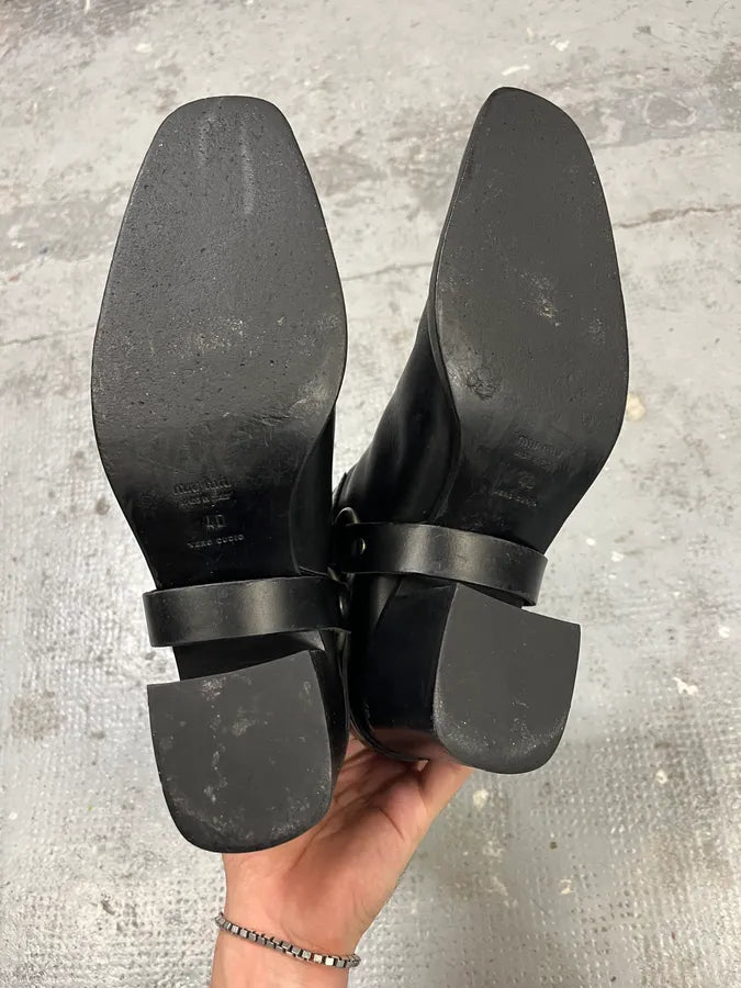 2000s MiuMiu Black Heel Ankle Boots eCxzXXN 6