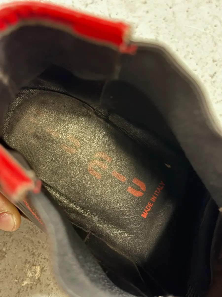 2000s MiuMiu Brown Red Seams Ankle Leather Boots pnNilii 7