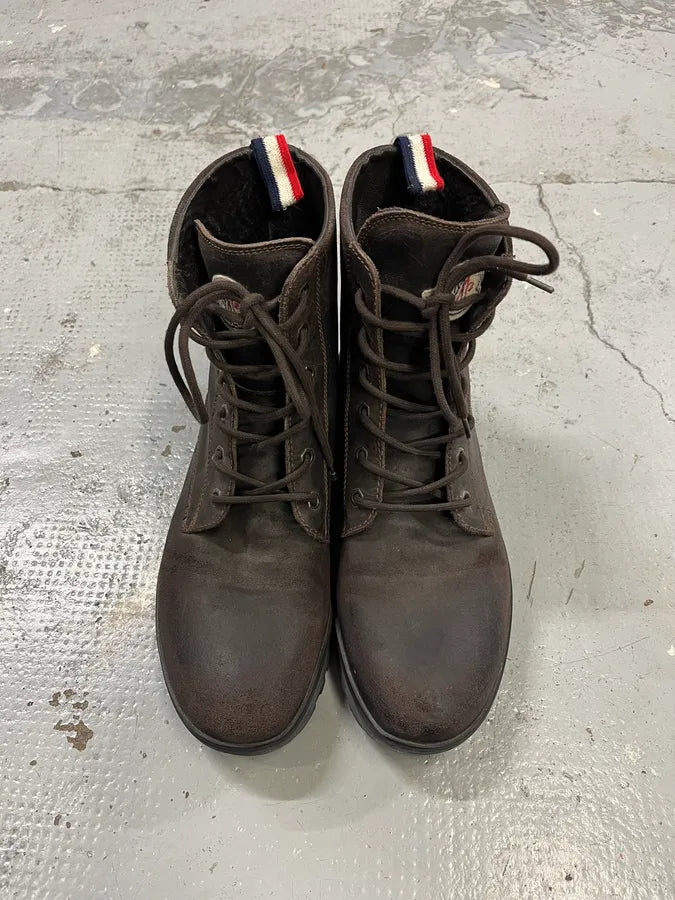 2000s Moncler Army Brown Leather Boots ciBVqUk 3