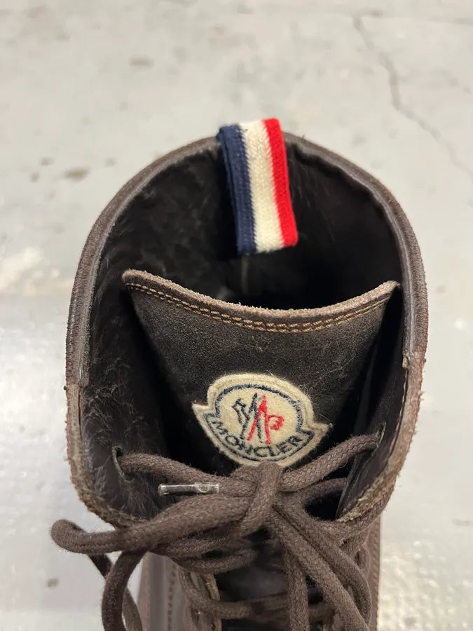 2000s Moncler Army Brown Leather Boots ciBVqUk 4
