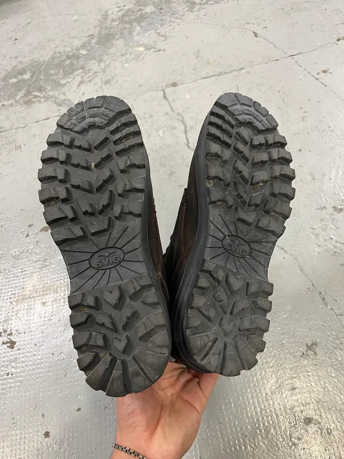 2000s Moncler Army Brown Leather Boots ciBVqUk 6