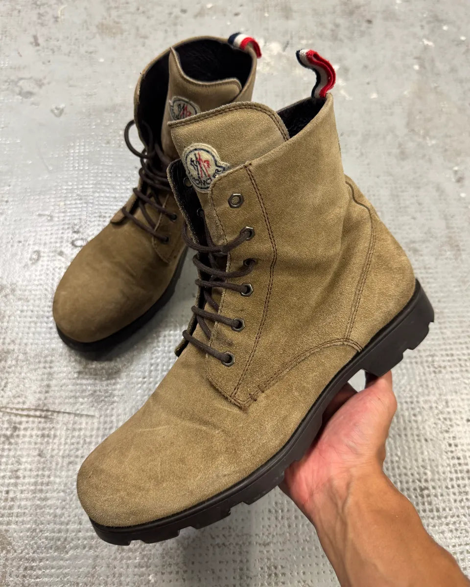 2000s Moncler Beige Suede Leather Boots nRgMDrm 0