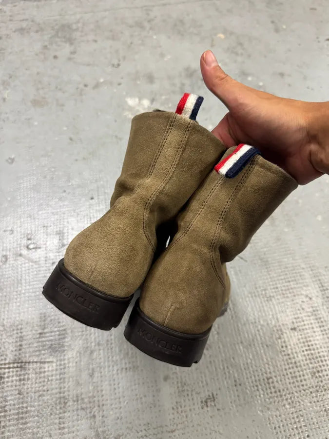 2000s Moncler Beige Suede Leather Boots nRgMDrm 2