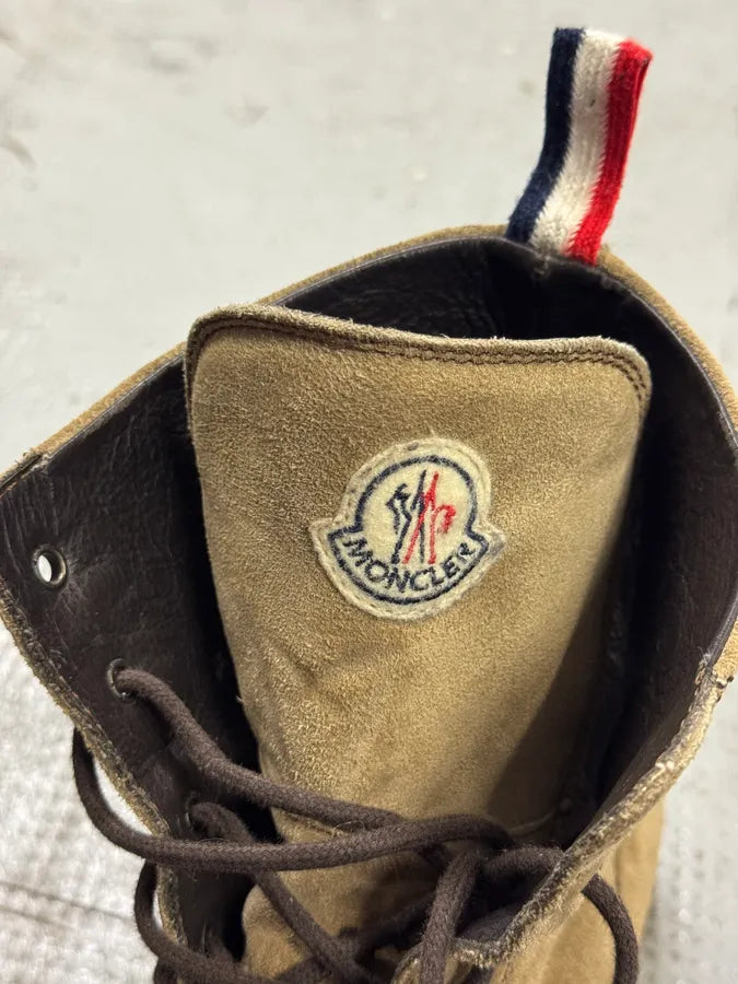 2000s Moncler Beige Suede Leather Boots nRgMDrm 6