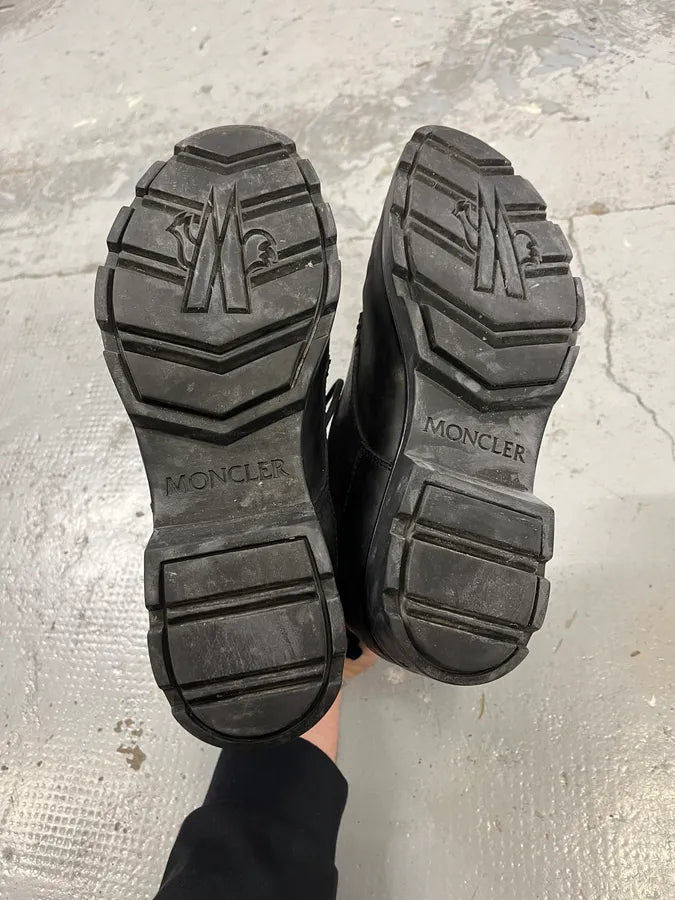 2000s Moncler Black Leather Lace-Up Boots sMdSsnJ 5