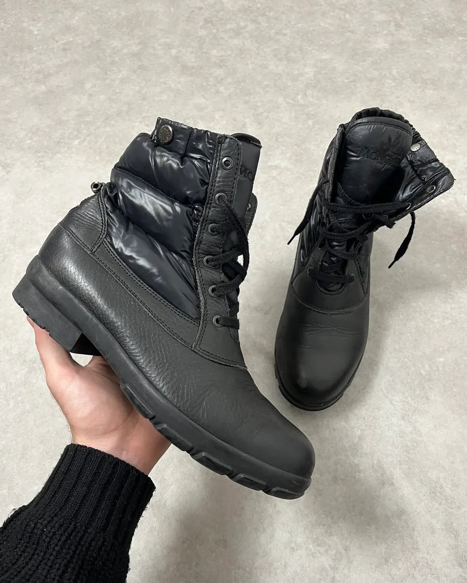 2000s Moncler Black Leather Puffer Boots tZHuqQk 0