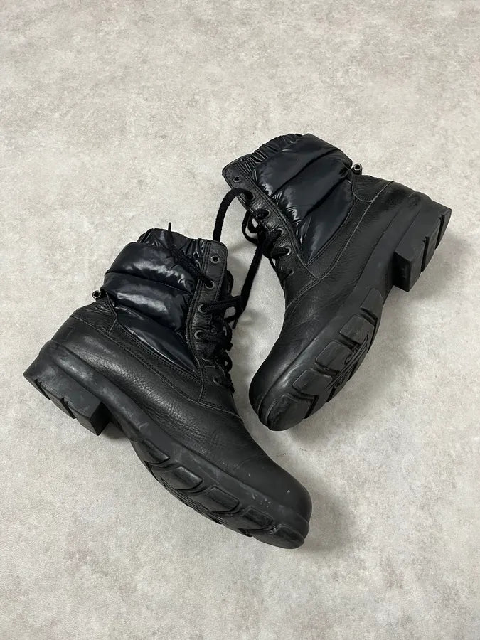 2000s Moncler Black Leather Puffer Boots tZHuqQk 2