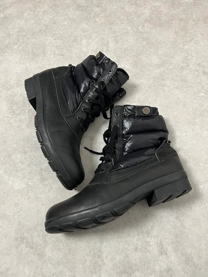 2000s Moncler Black Leather Puffer Boots tZHuqQk 4