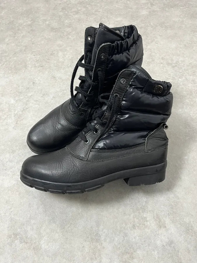 2000s Moncler Black Leather Puffer Boots tZHuqQk 5