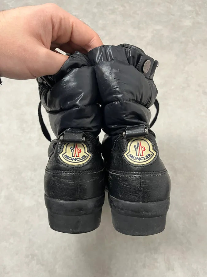 2000s Moncler Black Leather Puffer Boots tZHuqQk 7