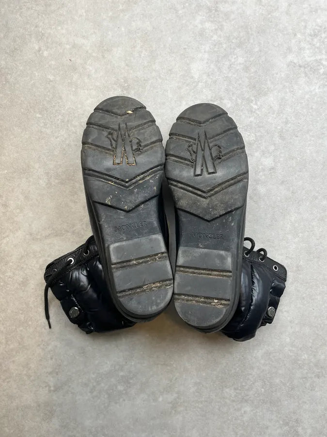 2000s Moncler Black Puffer Leather High Boots VoxUlte 6