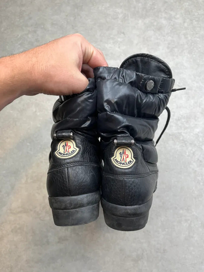 2000s Moncler Black Puffer Leather High Boots VoxUlte 5