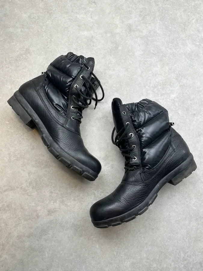 2000s Moncler Black Puffer Leather High Boots VoxUlte 1