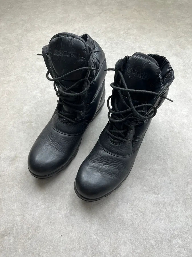 2000s Moncler Black Puffer Leather High Boots VoxUlte 2