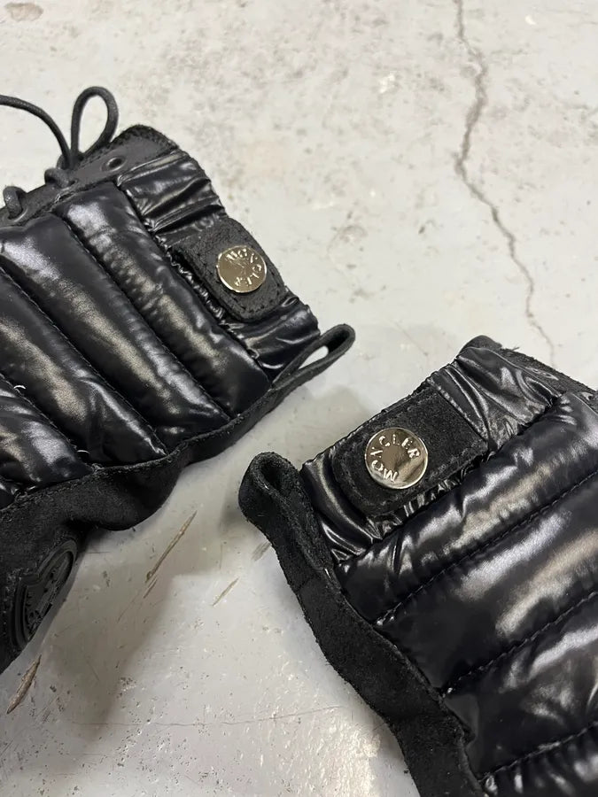 2000s Moncler Black Suede Leather Puffer Boots dnxGgJW 3