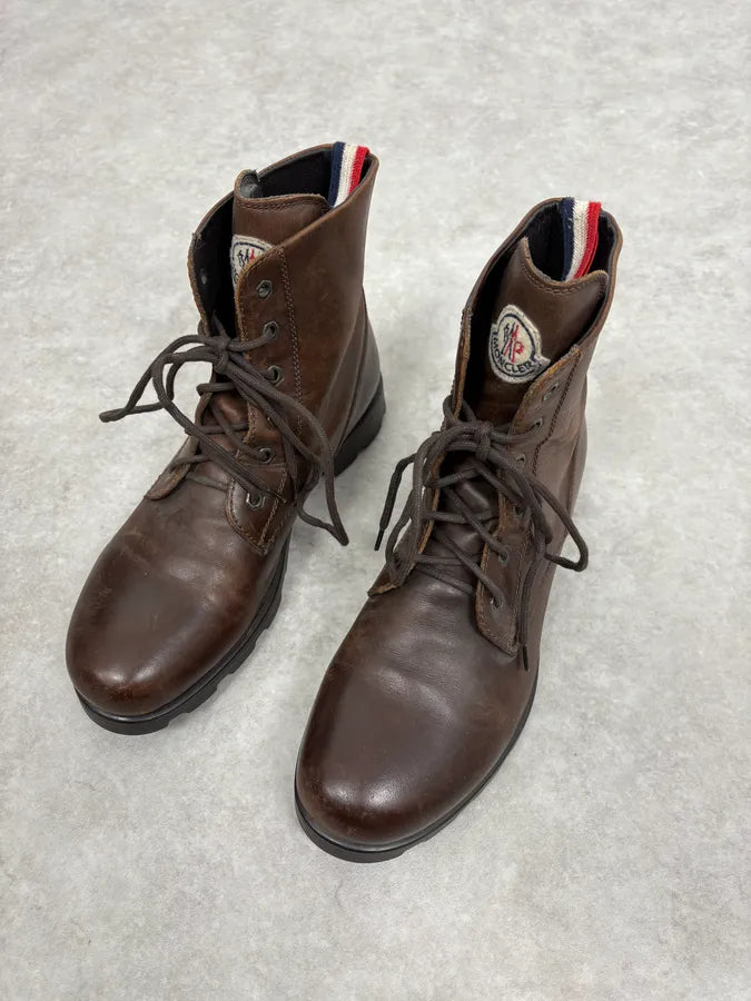 2000s Moncler Brown Leather Boots KcOgrJi 2