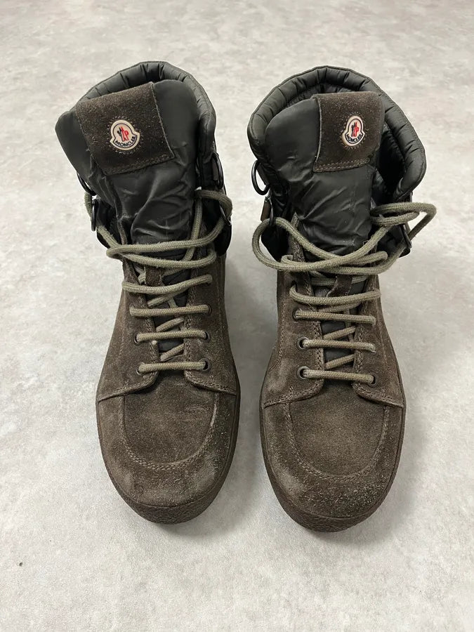 2000s Moncler Khaki Leather Boots BcprHdm 1